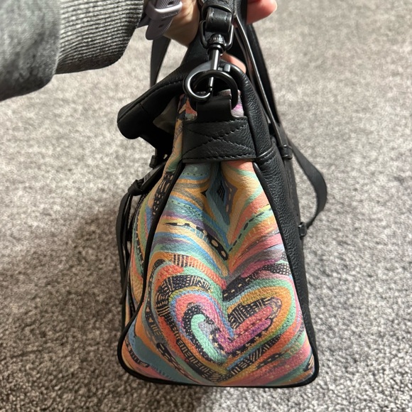 Aimee Kestenberg Bali Double Entry Satchel Love Hearts rainbow stachel bag - Picture 9 of 15